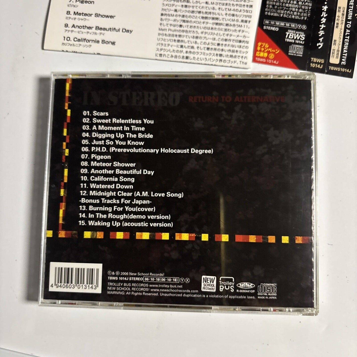 In Stereo – Return To Alternative (CD, 2006) tbws-1014j Japan Bonus Track, obi