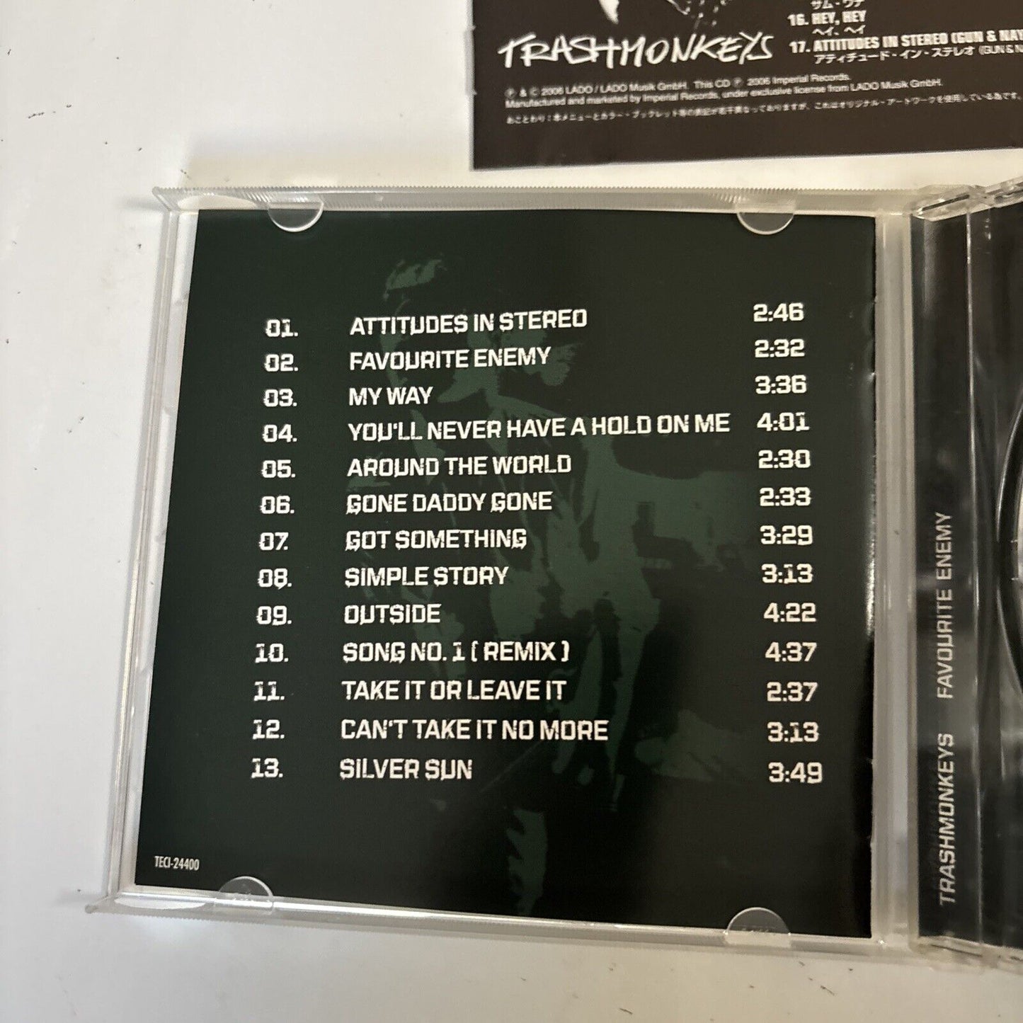 Trashmonkeys – Favourite Enemy (CD, 2007) teci-24400 Japan