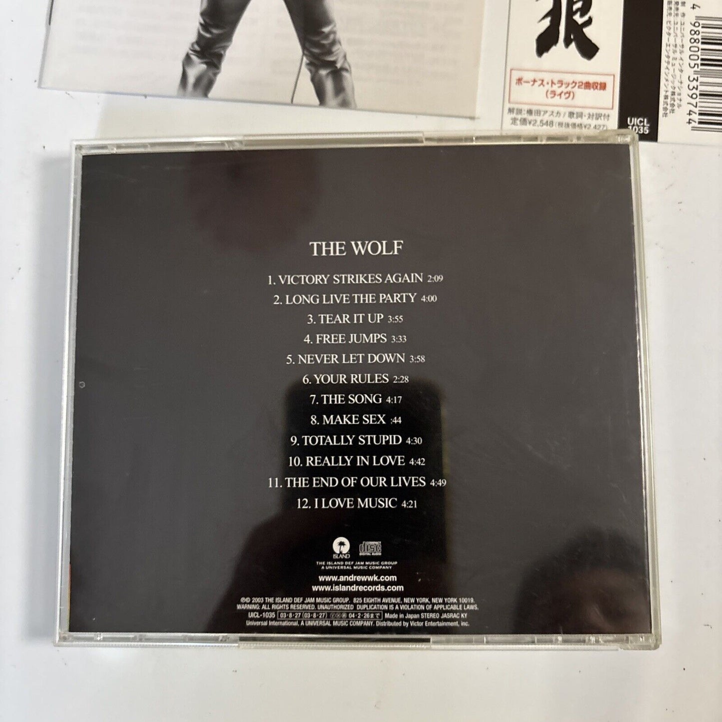 Andrew W.K. – The Wolf (CD, 2003) uicl-1035 Japan obi