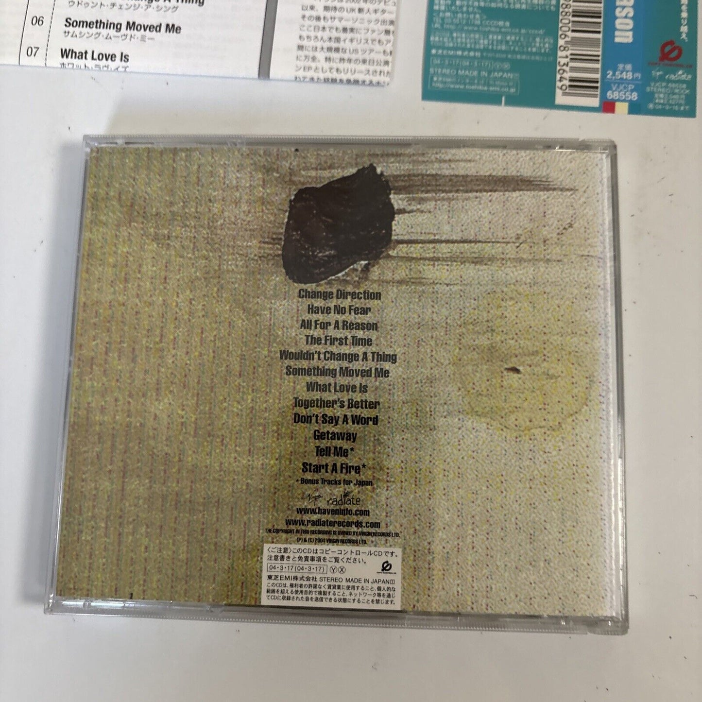 Haven – All For A Reason (CD, 2004) vjcp-68558 Japan Bonus Track, obi