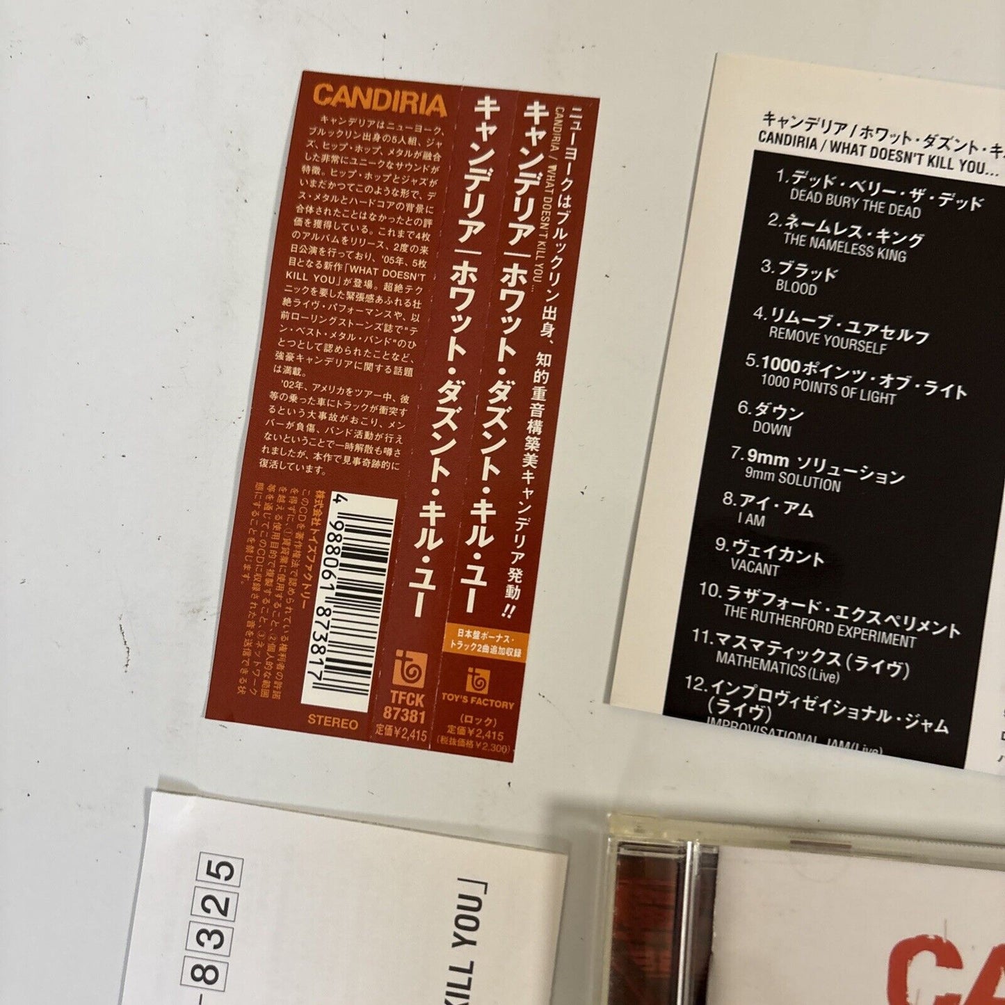 Candiria – What Doesn't Kill You... (CD, 2004) tfck-87381 Japan obi