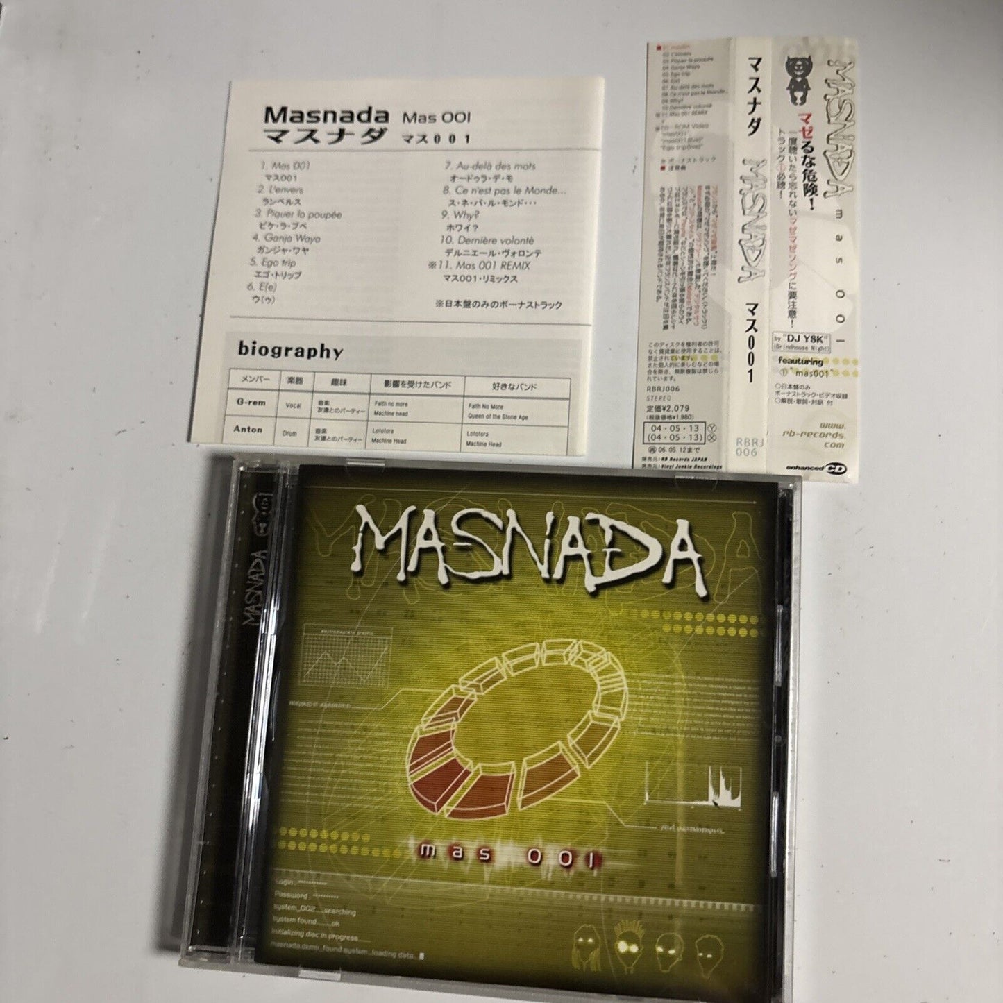 Masnada – Mas 001 (CD, 2004) rbrj-006 Japan obi
