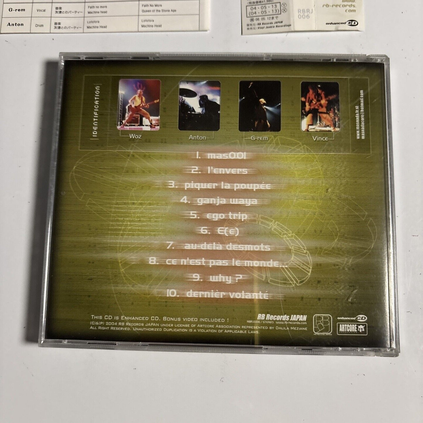 Masnada – Mas 001 (CD, 2004) rbrj-006 Japan obi