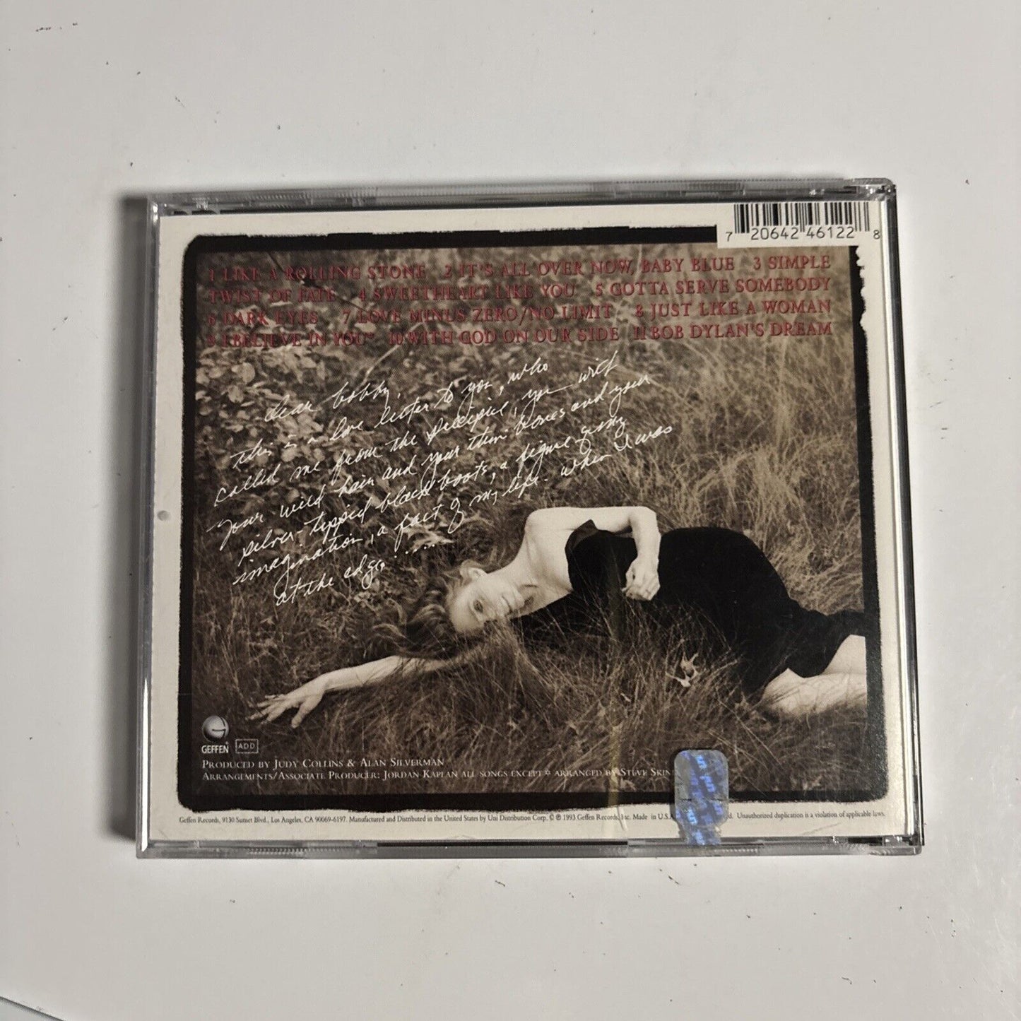 Judy Collins – Judy Sings Dylan...Just Like A Woman (CD, 1993) GEFD-24612