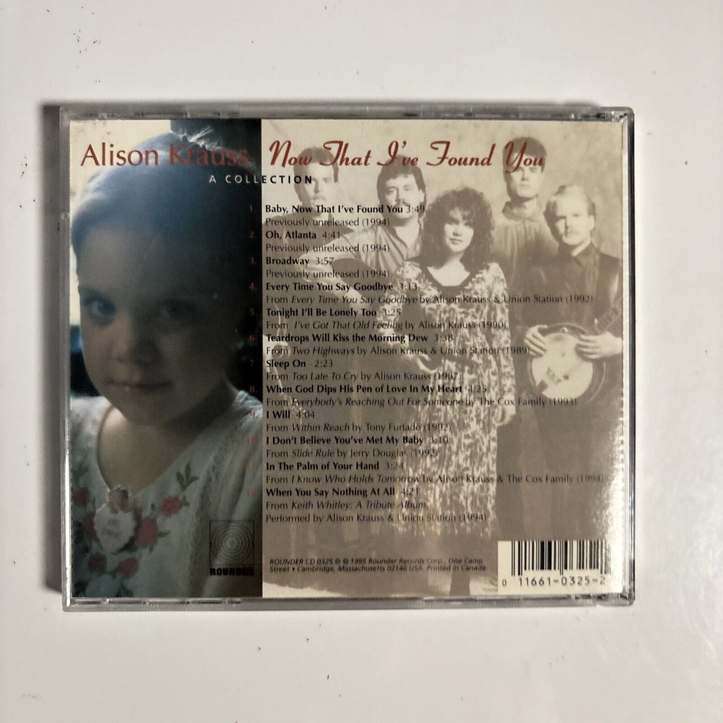 Alison Krauss – Now That I've Found You: A Collection (CD, 1995) CD 0325