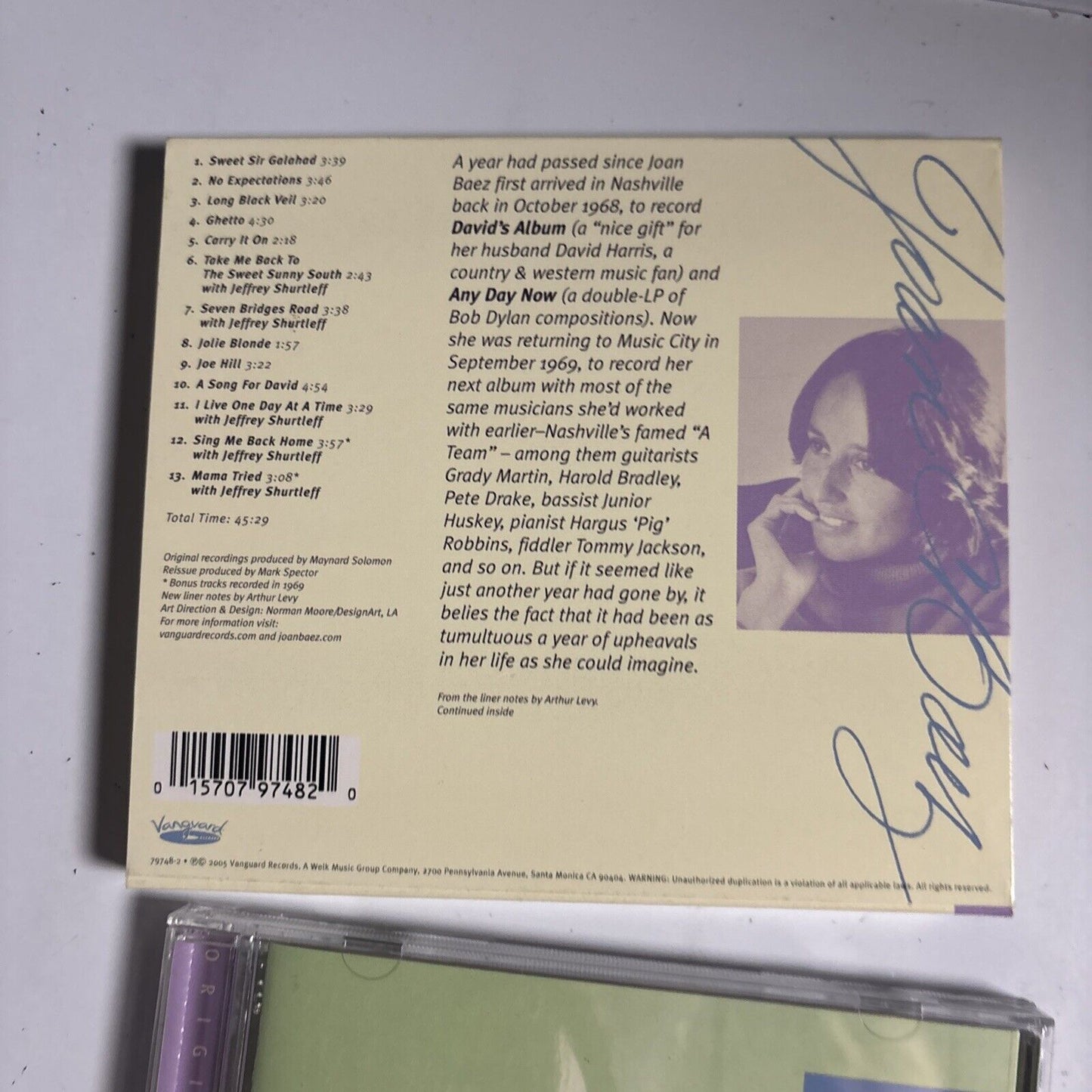 Joan Baez – One Day At A Time (CD, 2005) 79748-2