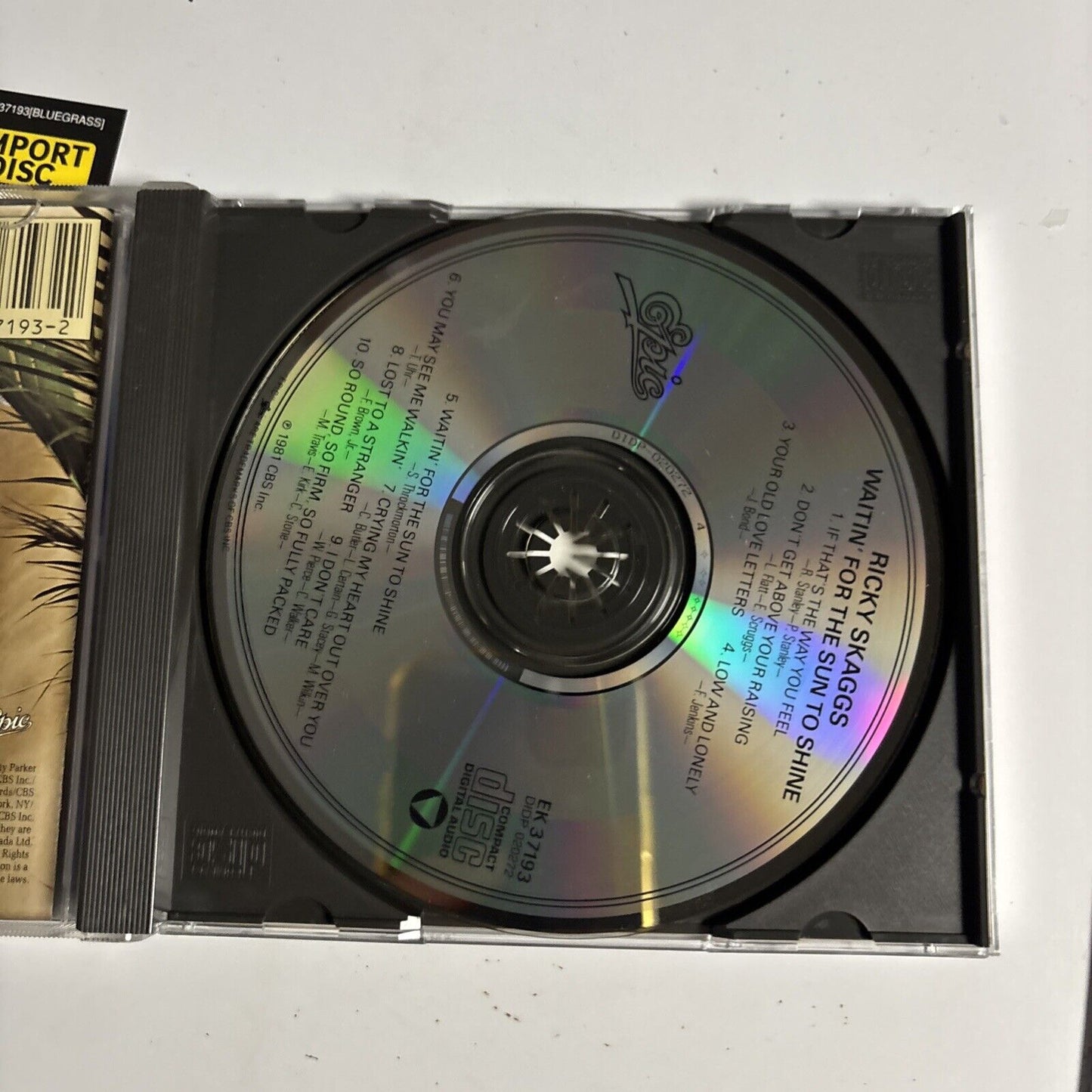 Ricky Skaggs – Waitin' For The Sun To Shine (CD, 1985) EK 37193  obi