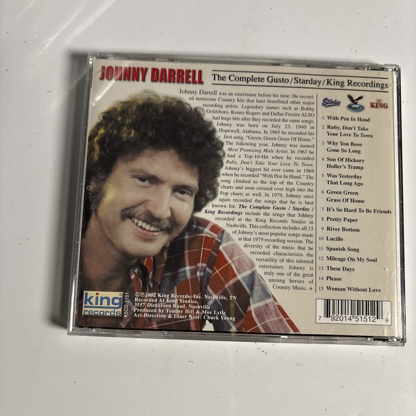 Johnny Darrell – The Complete Gusto/Starday/King Recordings (CD, 2002) KSCD-5151