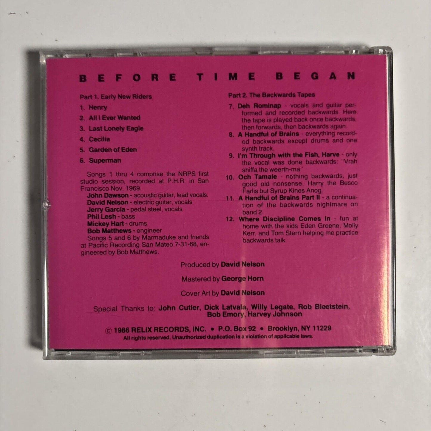 New Riders – Before Time Began (CD, 1986) RRCD 2024 USA