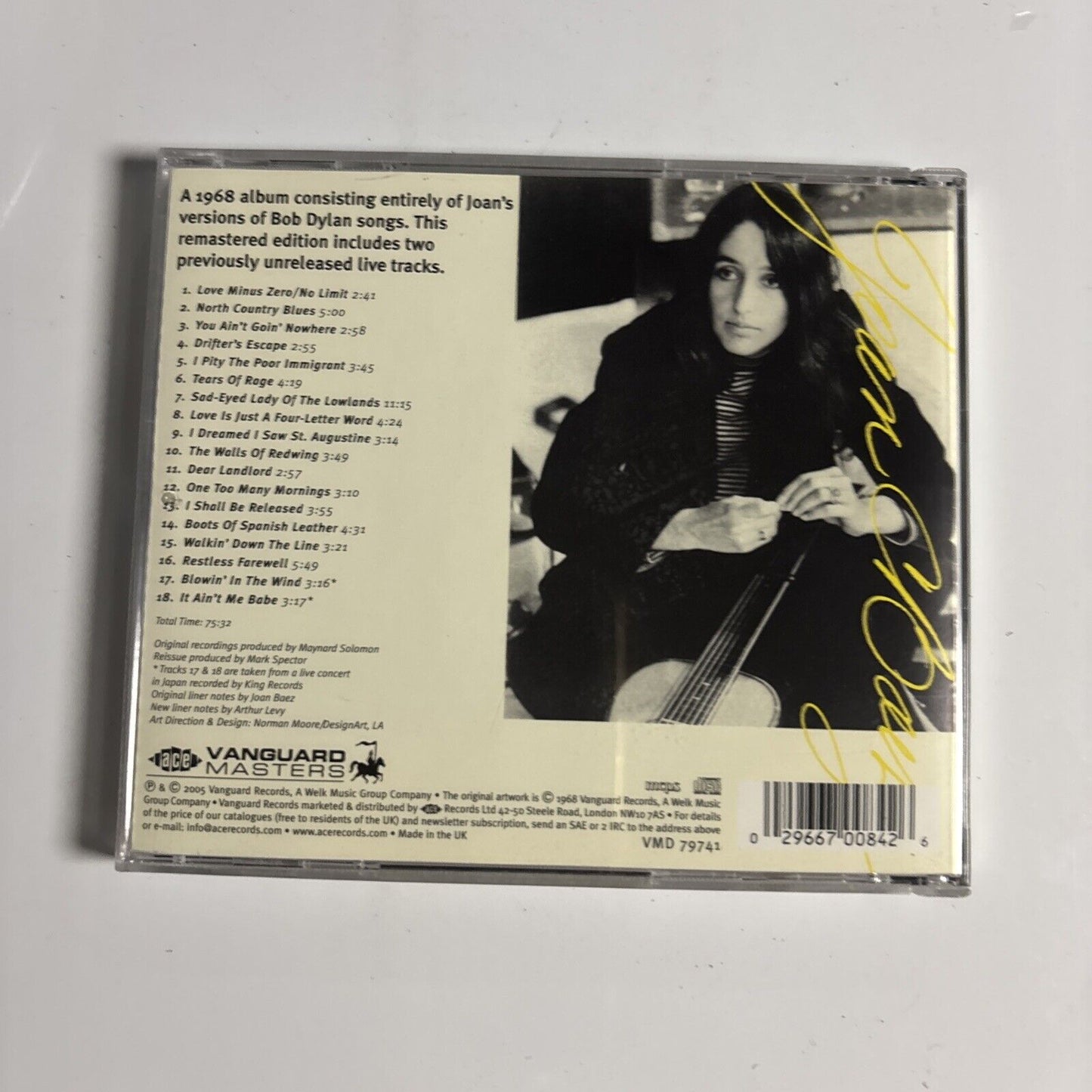 Joan Baez – Any Day Now (CD, 2005) VMD 79741 UK