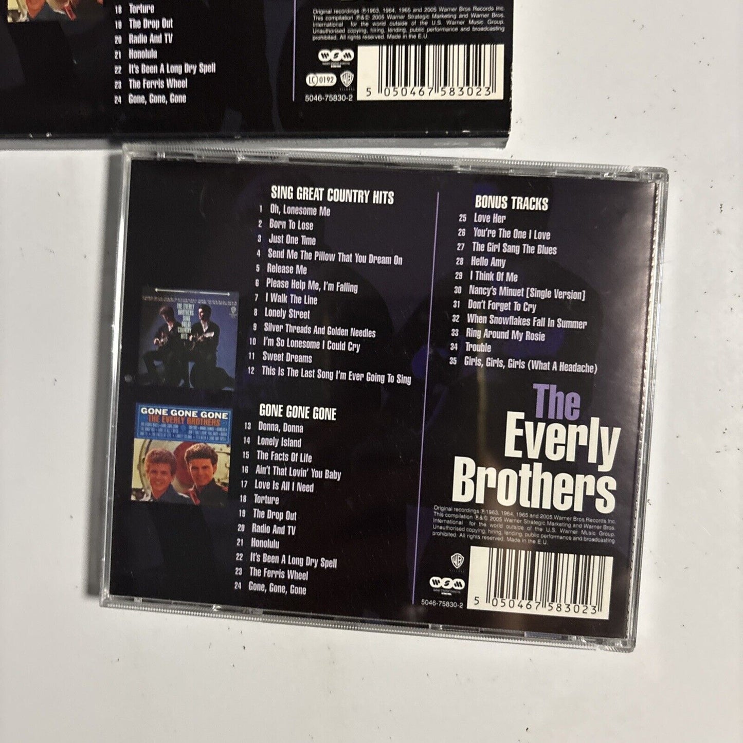 The Everly Brothers – Sing Great Country Hits / Gone Gone Gone (CD, 2005)