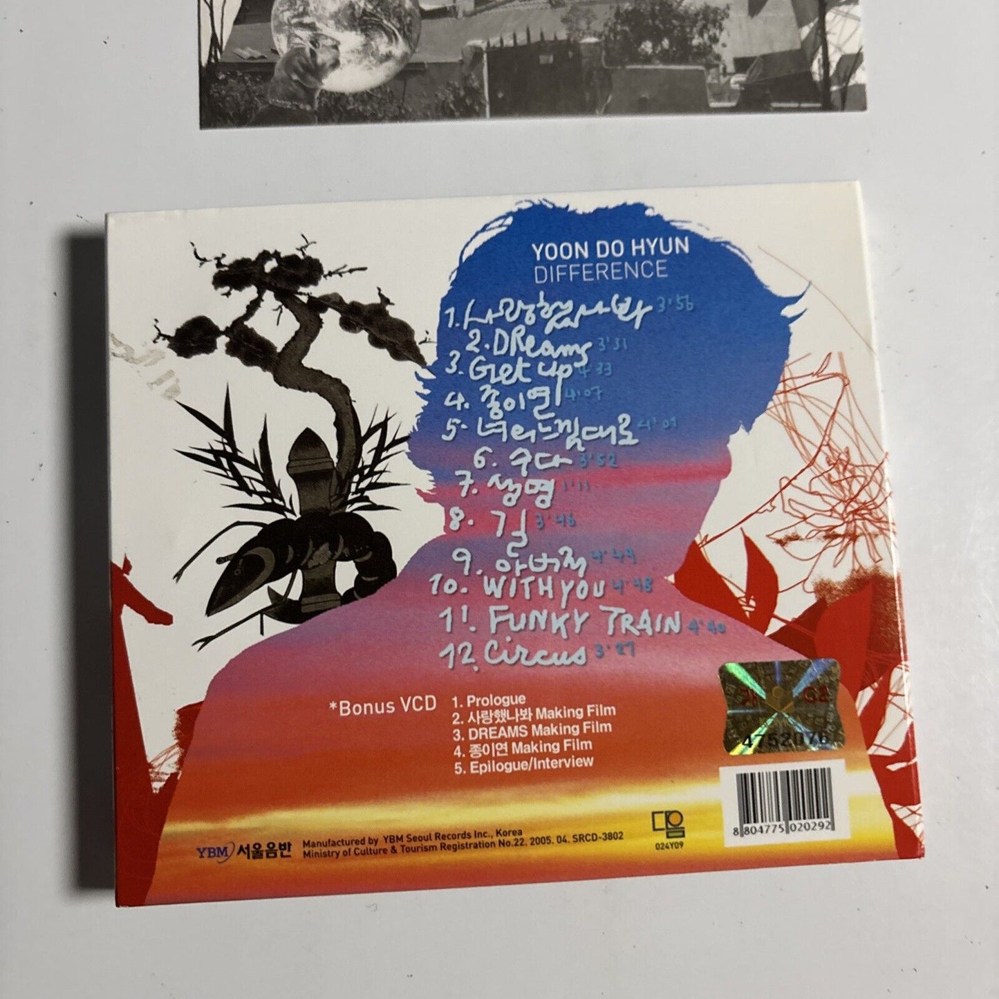 Yoon Do Hyun – Difference (CD + VCD, 2005) srcd-3802 Korea Digipak + VCD