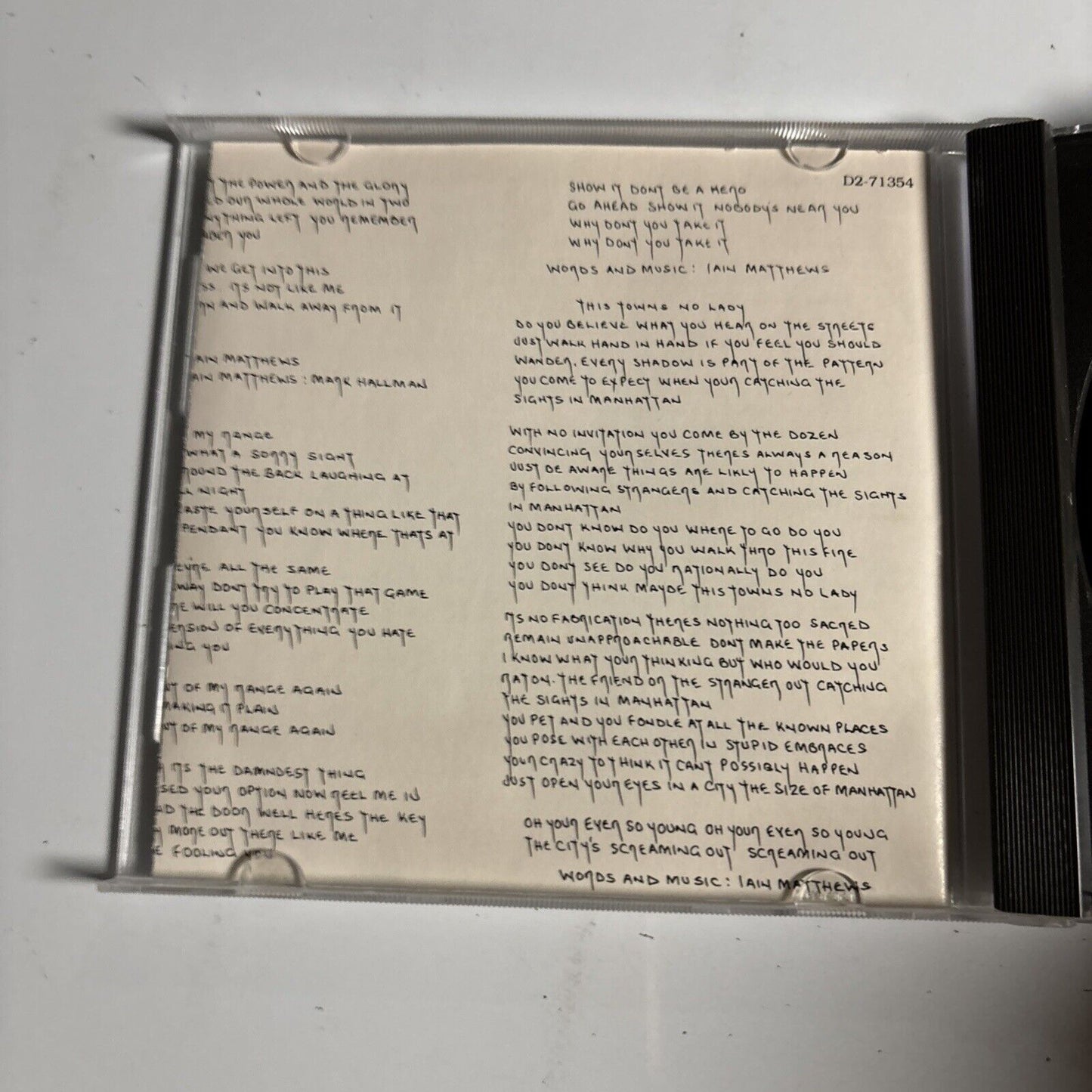 Iain Matthews – Pure And Crooked (CD, 1990) D2-71354