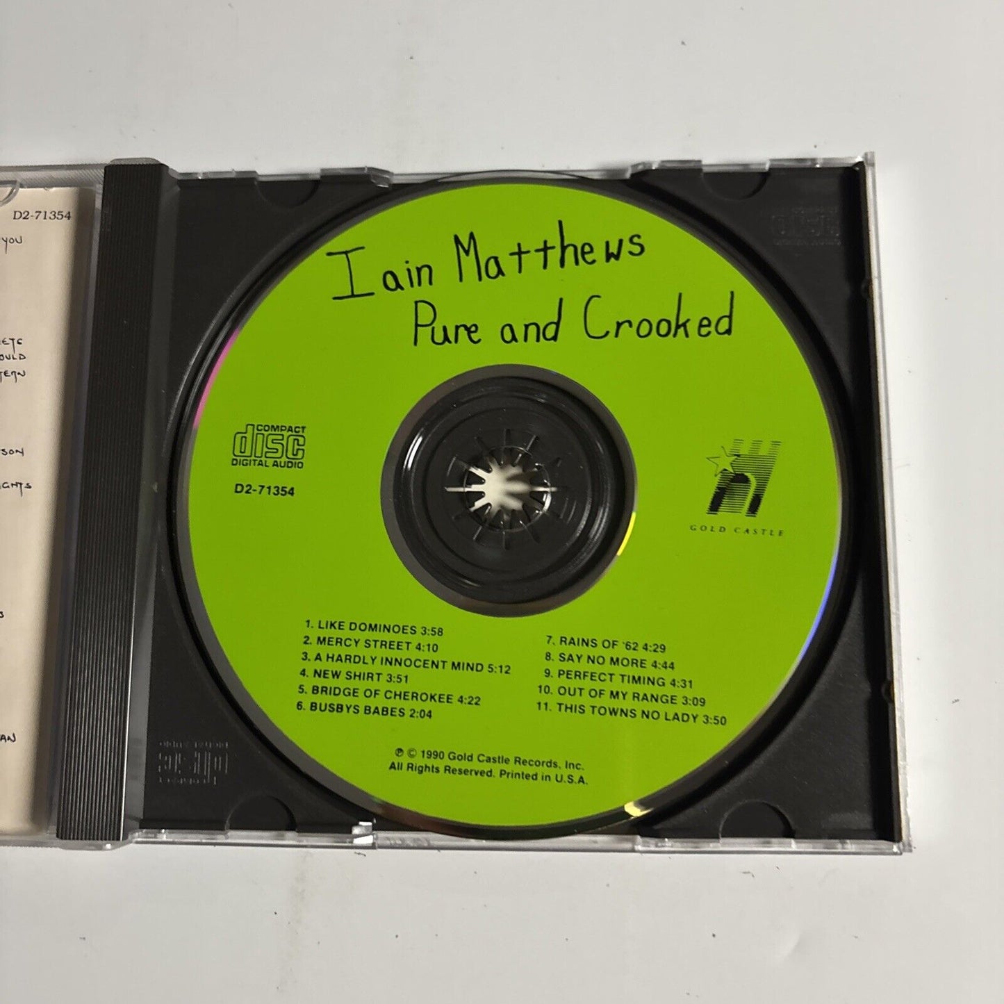 Iain Matthews – Pure And Crooked (CD, 1990) D2-71354