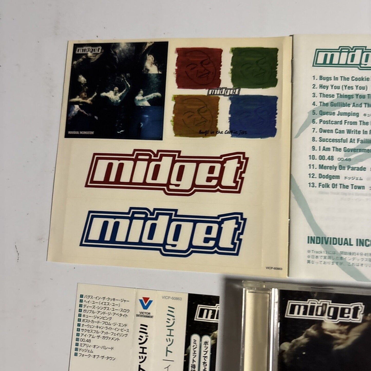 Midget – Individual Inconsistent (CD, 1999) vicp-60863 Japan obi, sticker
