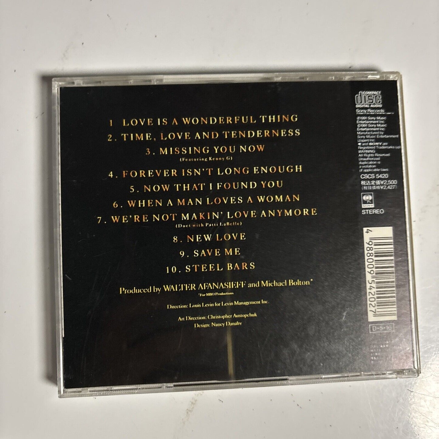 Michael Bolton – Time, Love & Tenderness (CD, 1991) cscs-5420 Japan