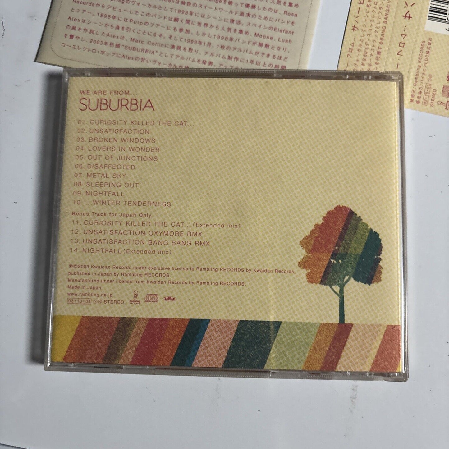 Suburbia – We Are From... Suburbia (CD, 2003) RBCS-2056 Japan Bonus Track, obi
