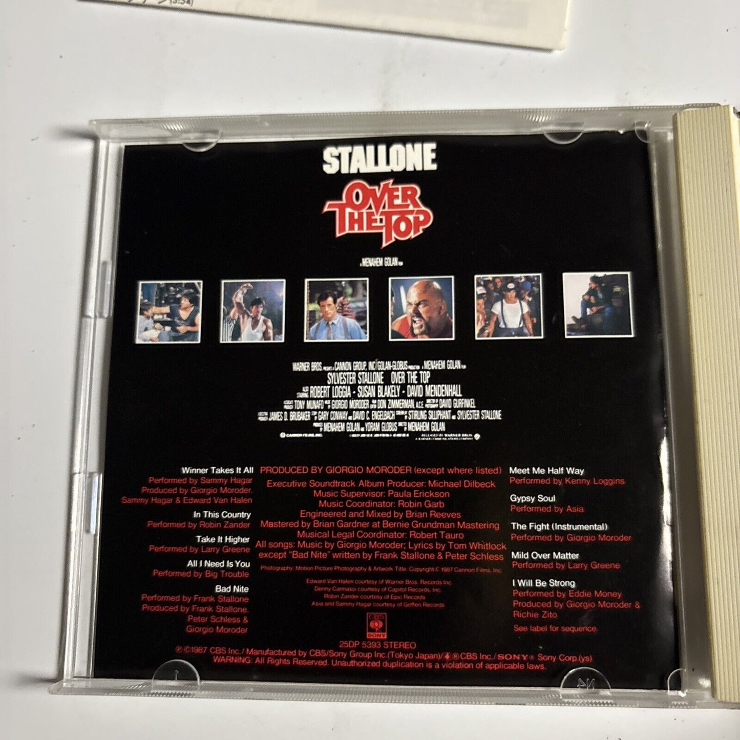 Over The Top (Original Motion Picture Soundtrack) (CD, 1989) 25DP 5393 Japan