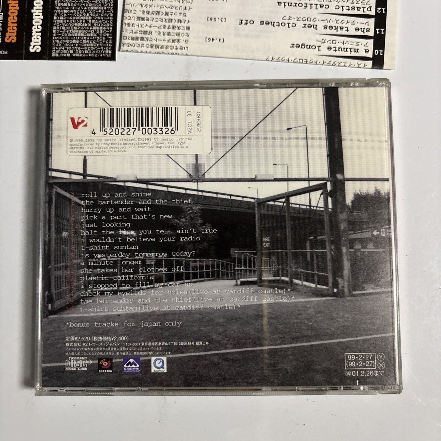 Stereophonics – Performance And Cocktails (CD 1999) v2ci-33 Japan BonusTrack obi