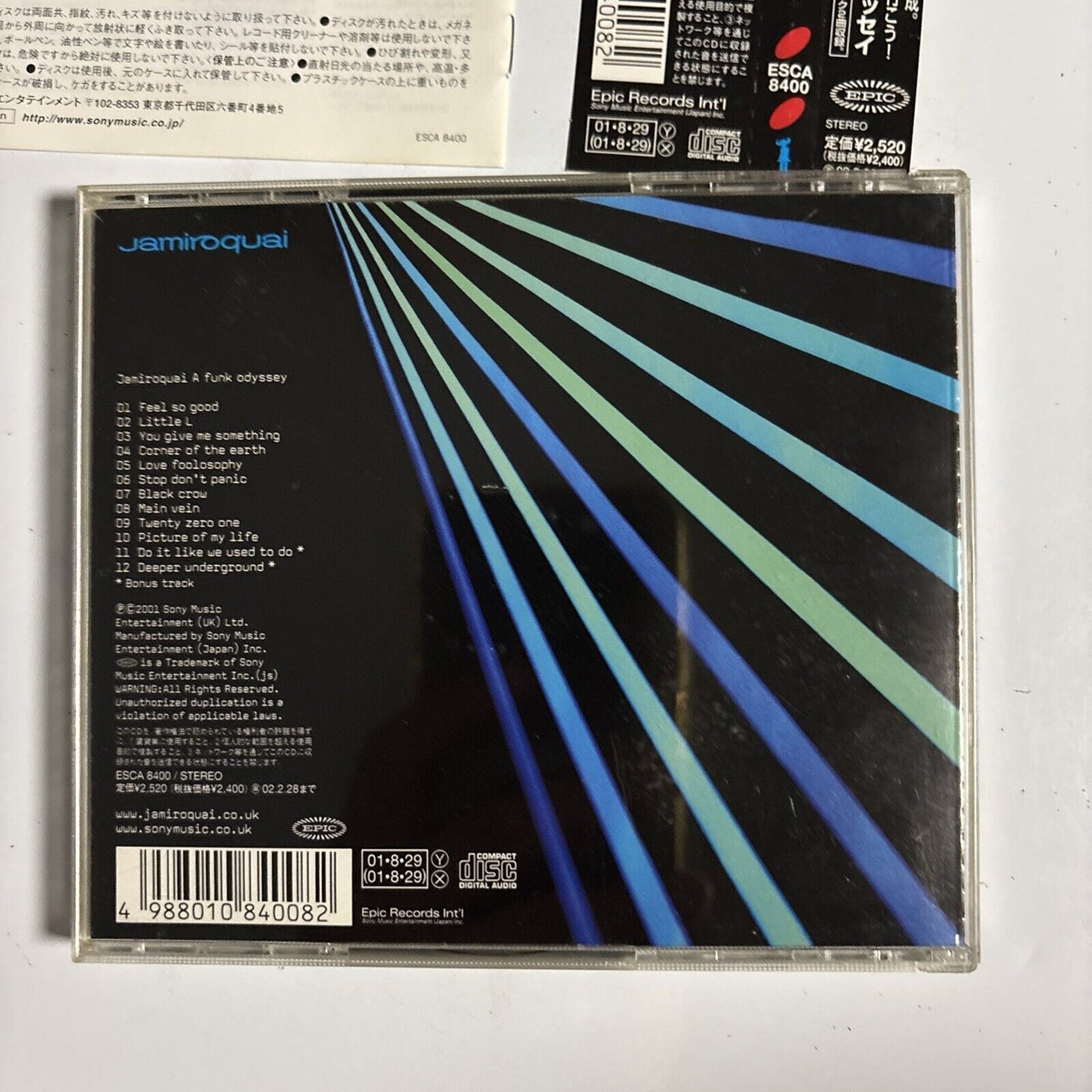 Jamiroquai – A Funk Odyssey (CD, 2001) esca-8400 Japan obi