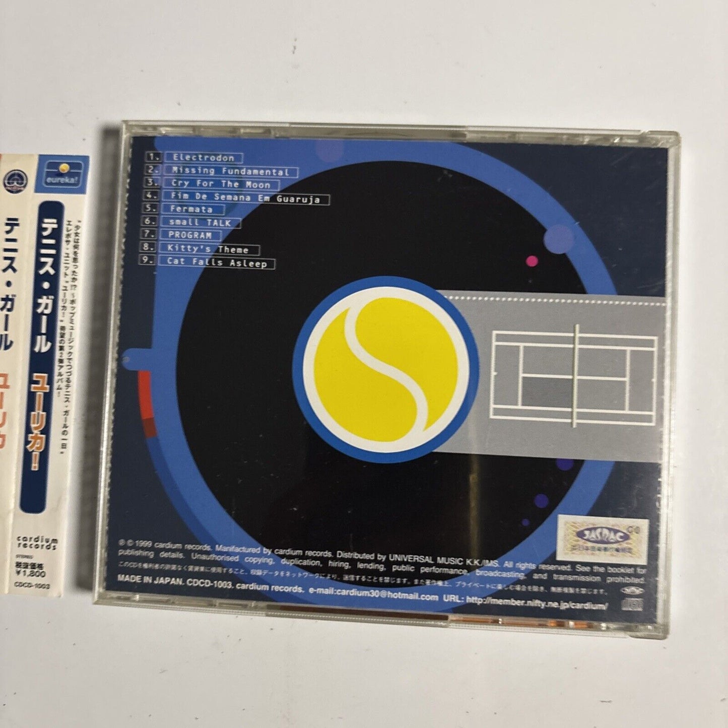 Eureka! – Tennis Girl (CD, 1999) cdcd-1003 Japan obi