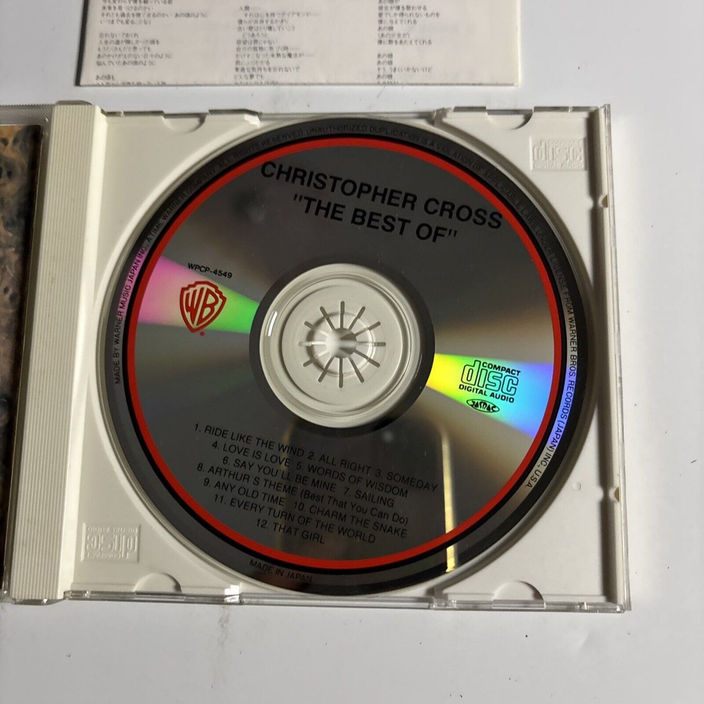 Christopher Cross – The Best Of Christopher Cross (CD, 1991) wpcp-4549 Japan