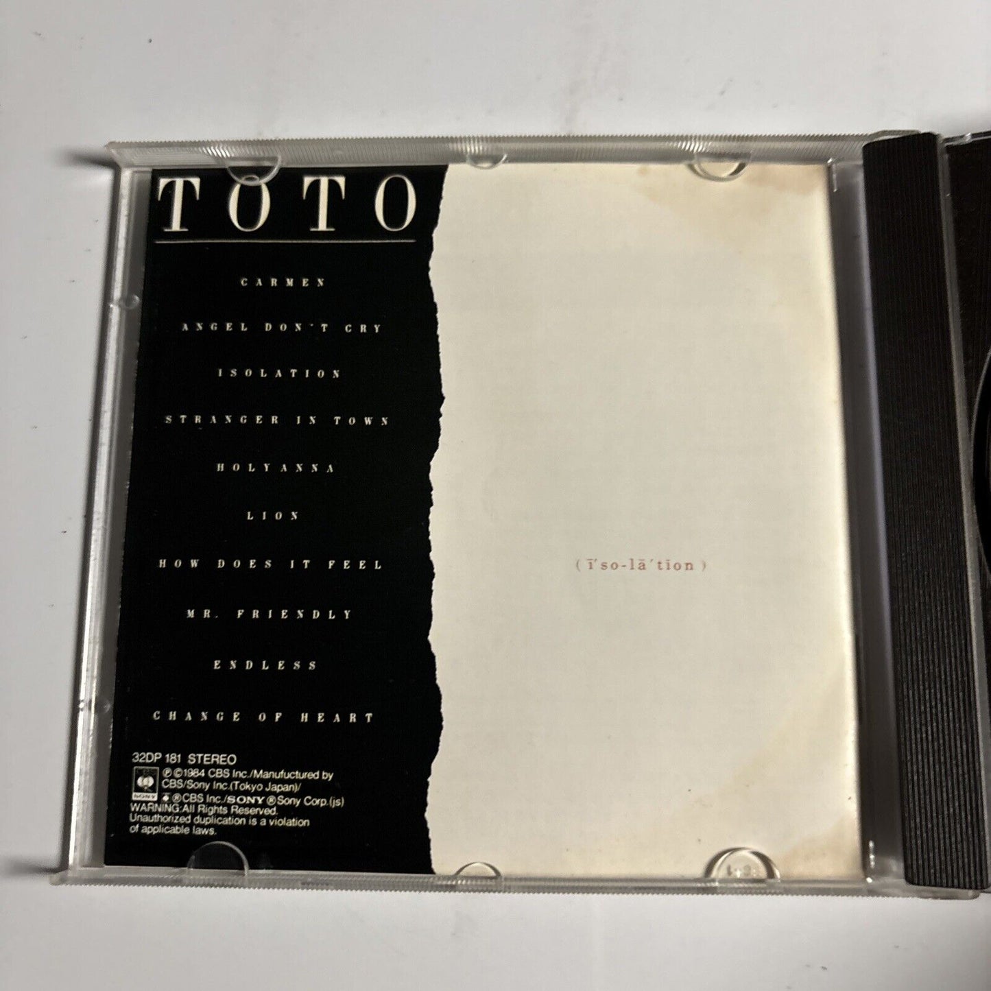 Toto – Isolation (CD, 1984) 32dp-181 Japan