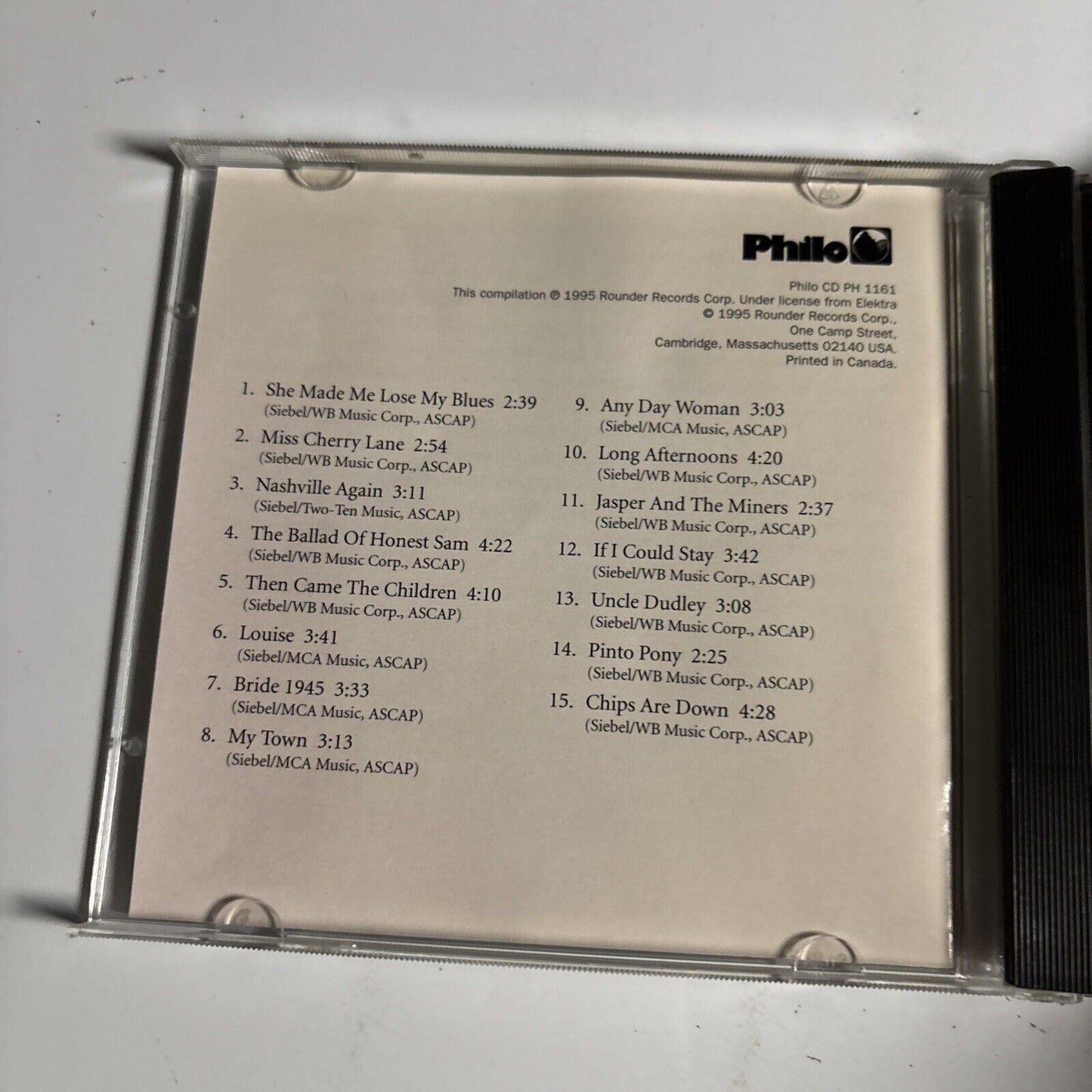Paul Siebel – Paul Siebel (CD, 1995) CD PH 1161