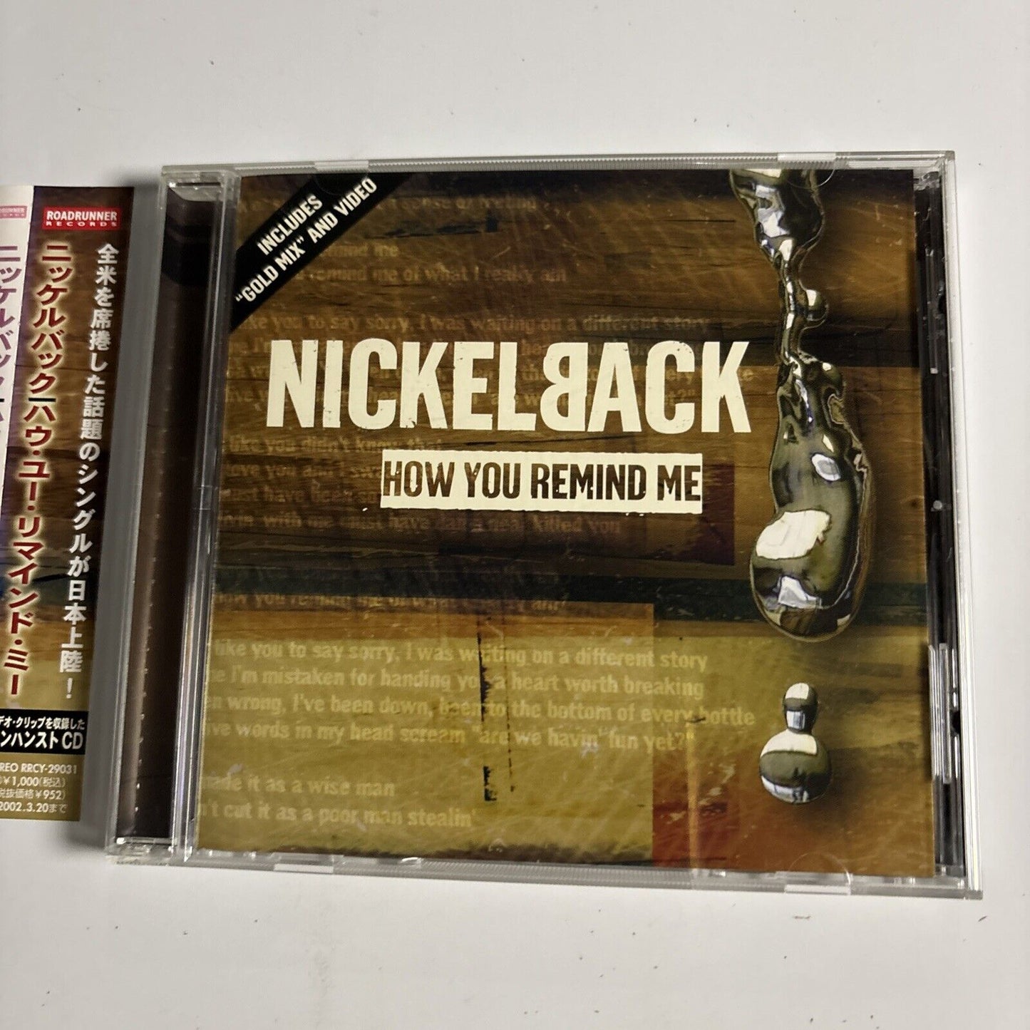 Nickelback – How You Remind Me (CD, 2002) rrcy-29031 Japan obi
