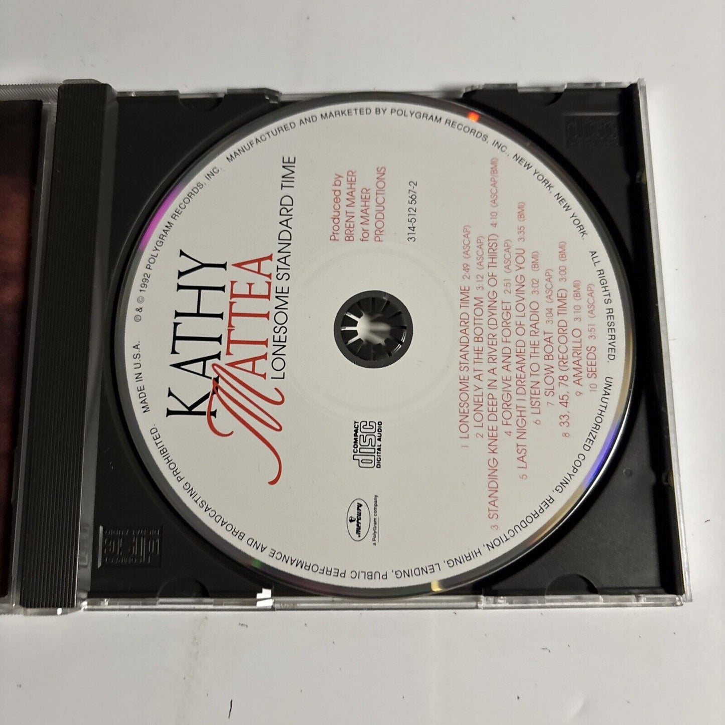 Kathy Mattea – Lonesome Standard Time (CD, 1992)