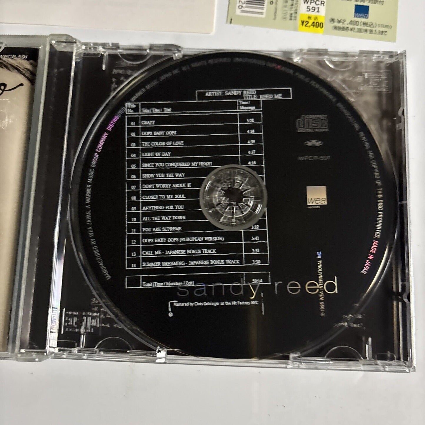 Sandy Reed – Reed Me (CD, 1996) wpcr-591 Japan obi