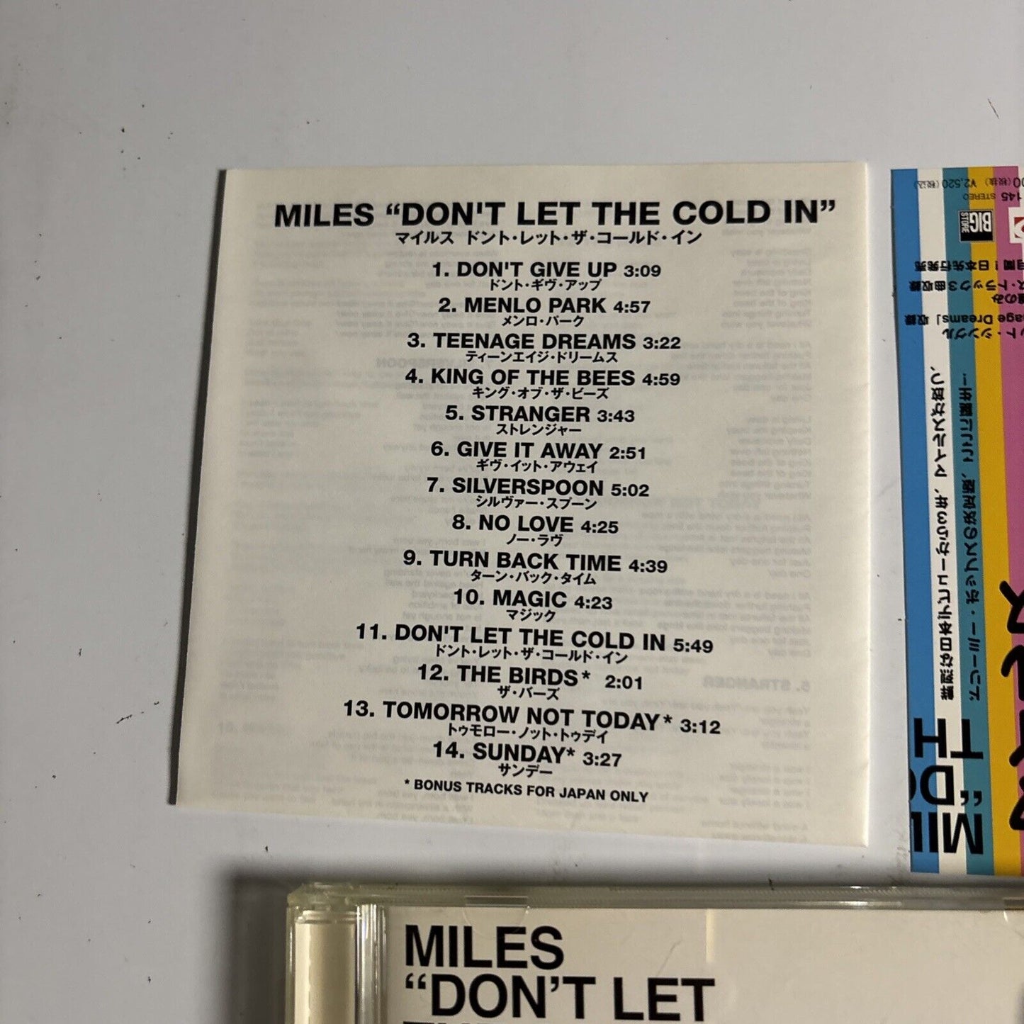 Miles – Don't Let The Cold In (CD, 2003) v2cp-145 Japan Bonus Track, obi