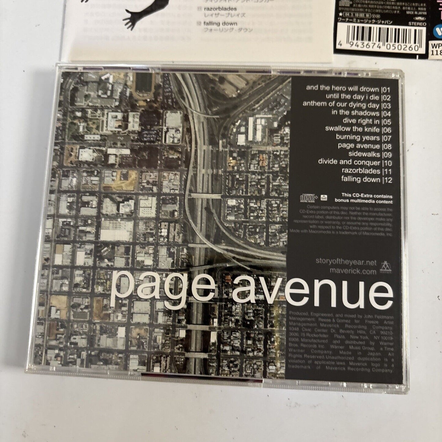 StoryOfTheYear – Page Avenue (CD, 2004) wpcr-11809 Japan obi