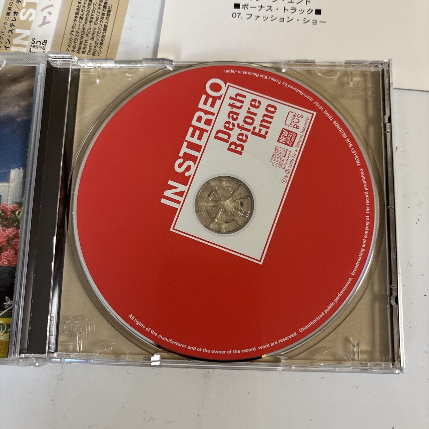 In Stereo – Death Before EMO (CD, 2006) tbws-1010j Japan Bonus Track, obi