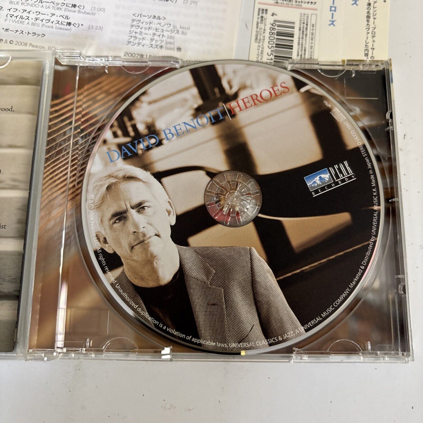 David Benoit – Heroes (CD, 2008) ucco-1047 Japan Bonus Track, obi