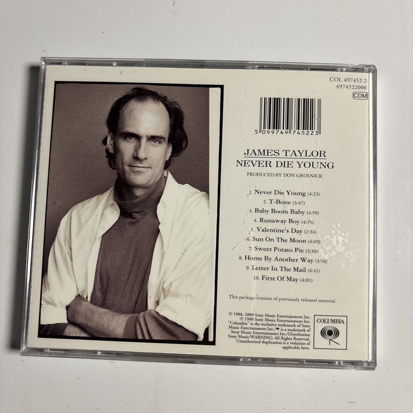 James Taylor – Never Die Young (CD, 2000) 497452 2