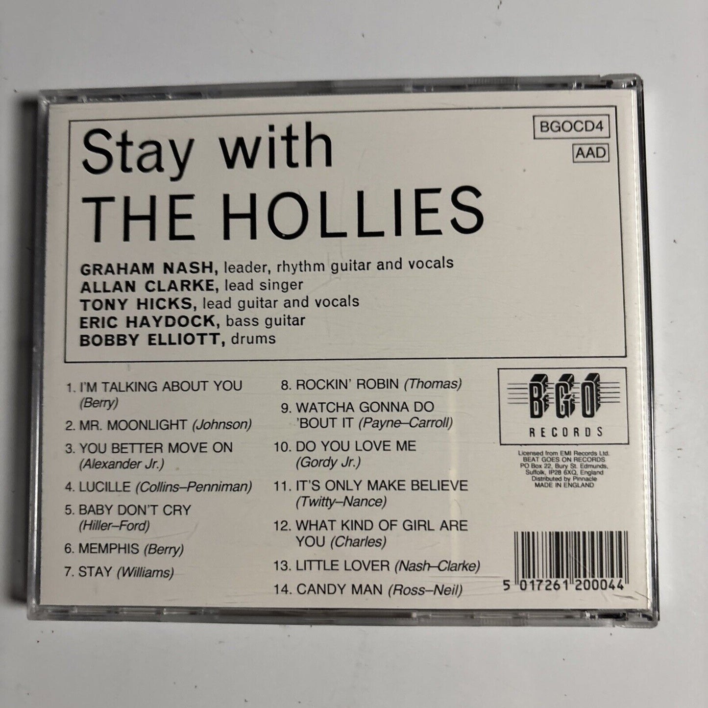 The Hollies – Stay With The Hollies (CD, 1987) BGOCD4