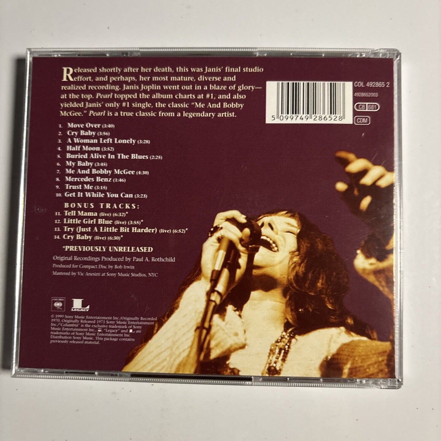 Janis Joplin – Pearl (CD, 1999) 492865 2
