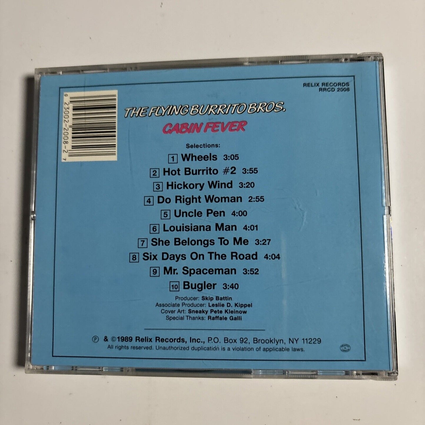 The Flying Burrito Bros. – Cabin Fever (CD, 1985) RRCD 2008