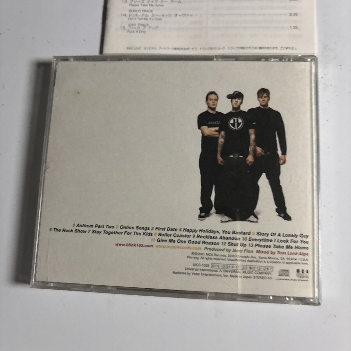 Blink-182 – Take Off Your Pants And Jacket (CD 2001) uicc-1022 Japan Bonus Track