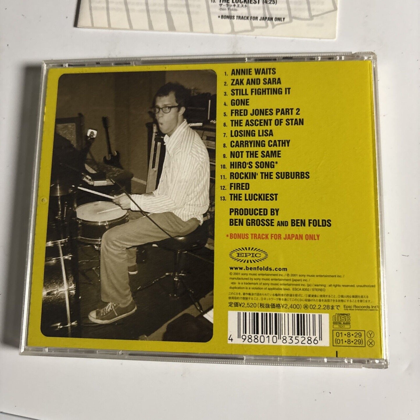 Ben Folds – Rockin' The Suburbs (CD, 2001) esca-8352 Japan