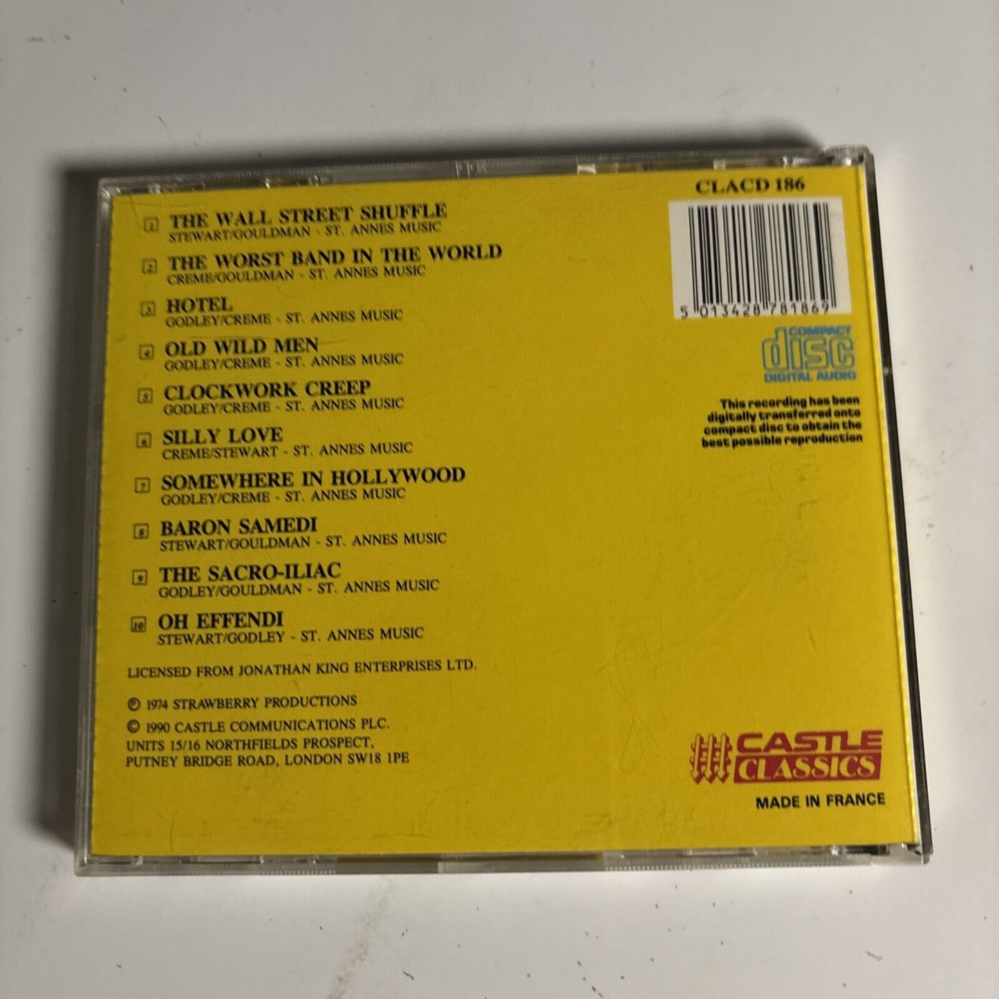 10cc – Sheet Music (CD, 1990) CLACD 186