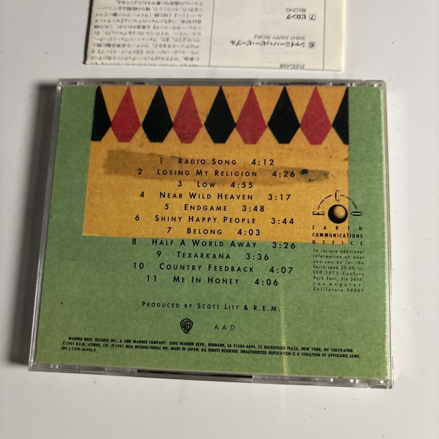 R.E.M. – Out Of Time (CD, 1998) wpcr-2284 Japan