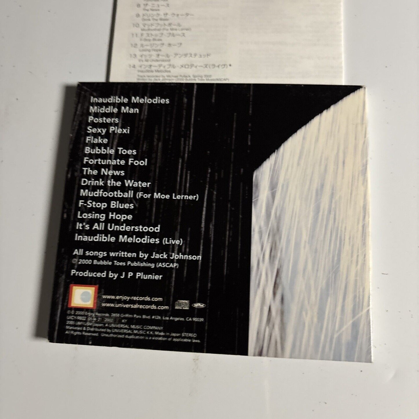 Jack Johnson – Brushfire Fairytales (CD, 2005) uicy-9802 Japan Digipak