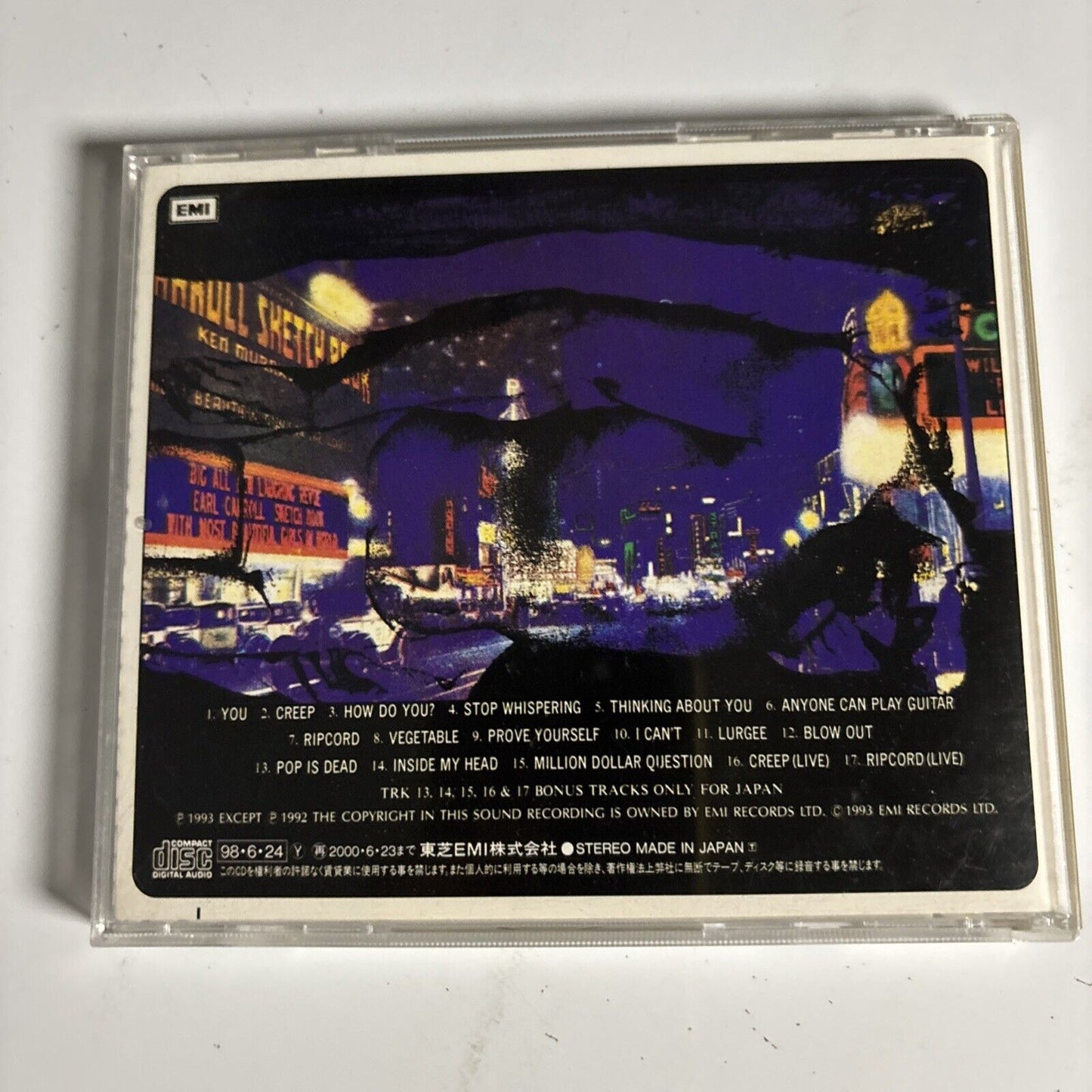 Radiohead – Pablo Honey (CD, 1998) tocp-50605 Japan Bonus Track