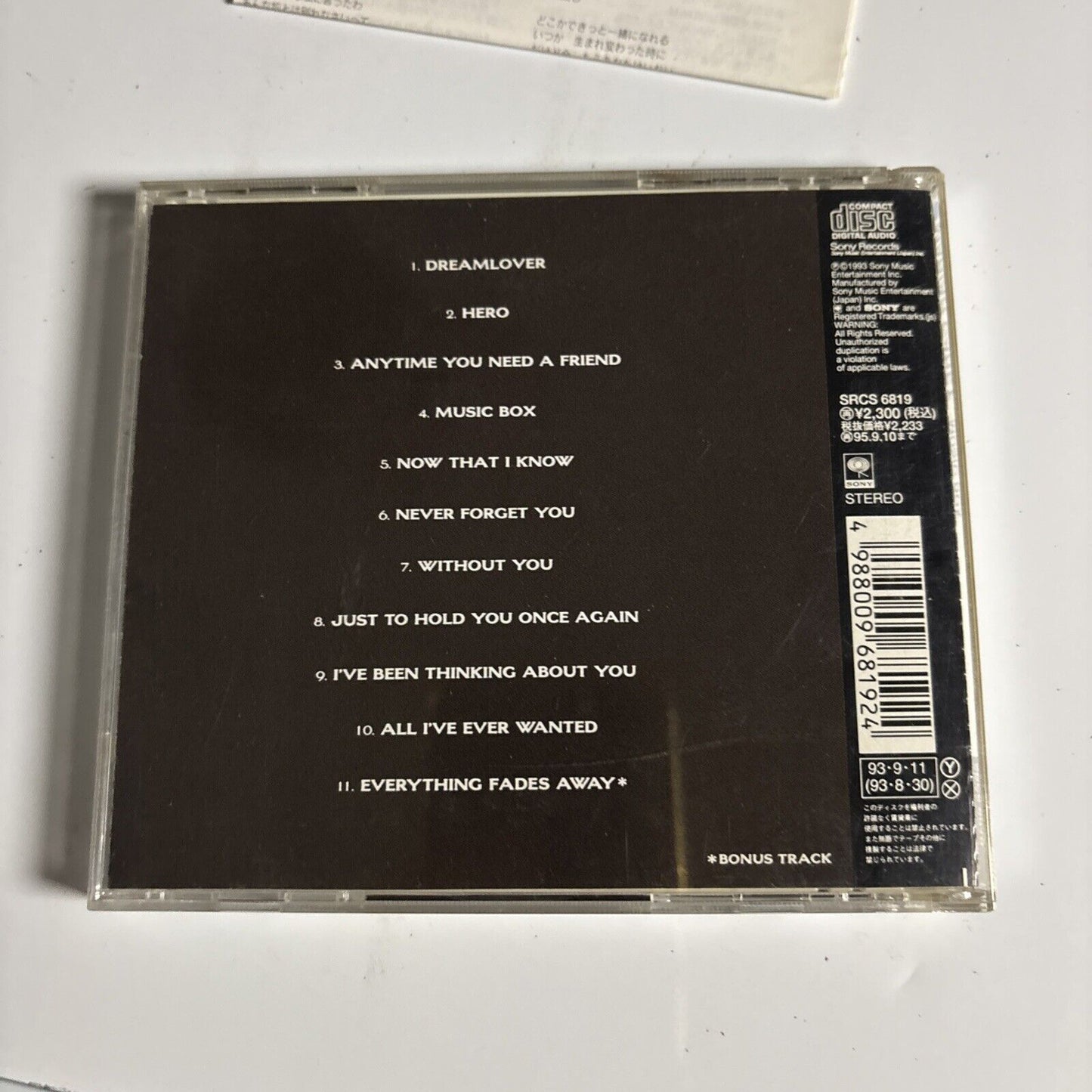 Mariah Carey – Music Box (CD, 1993) srcs-6819  Japan