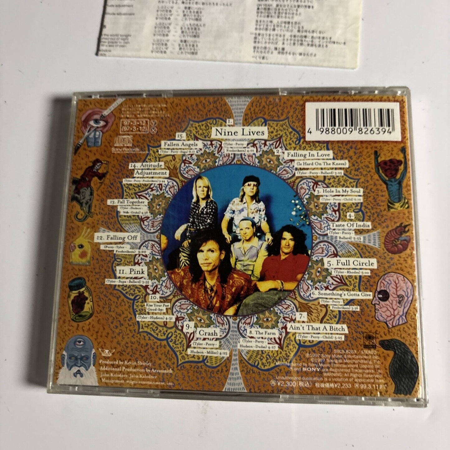 Aerosmith – Nine Lives (CD, 1997) srcs-8263 Japan Bonus Track