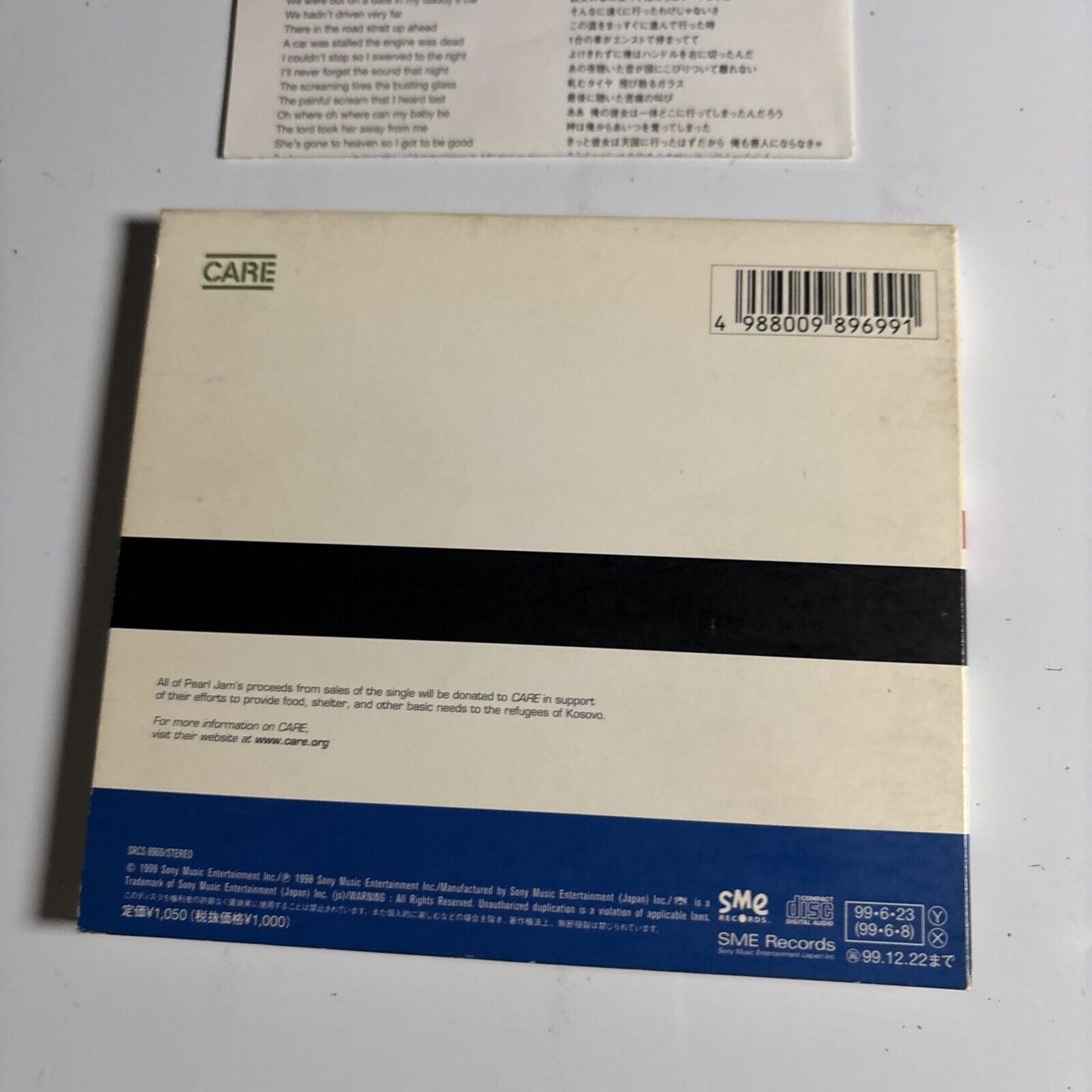 Pearl Jam – Last Kiss (CD, 1999) srcs-8969 Japan Digipak