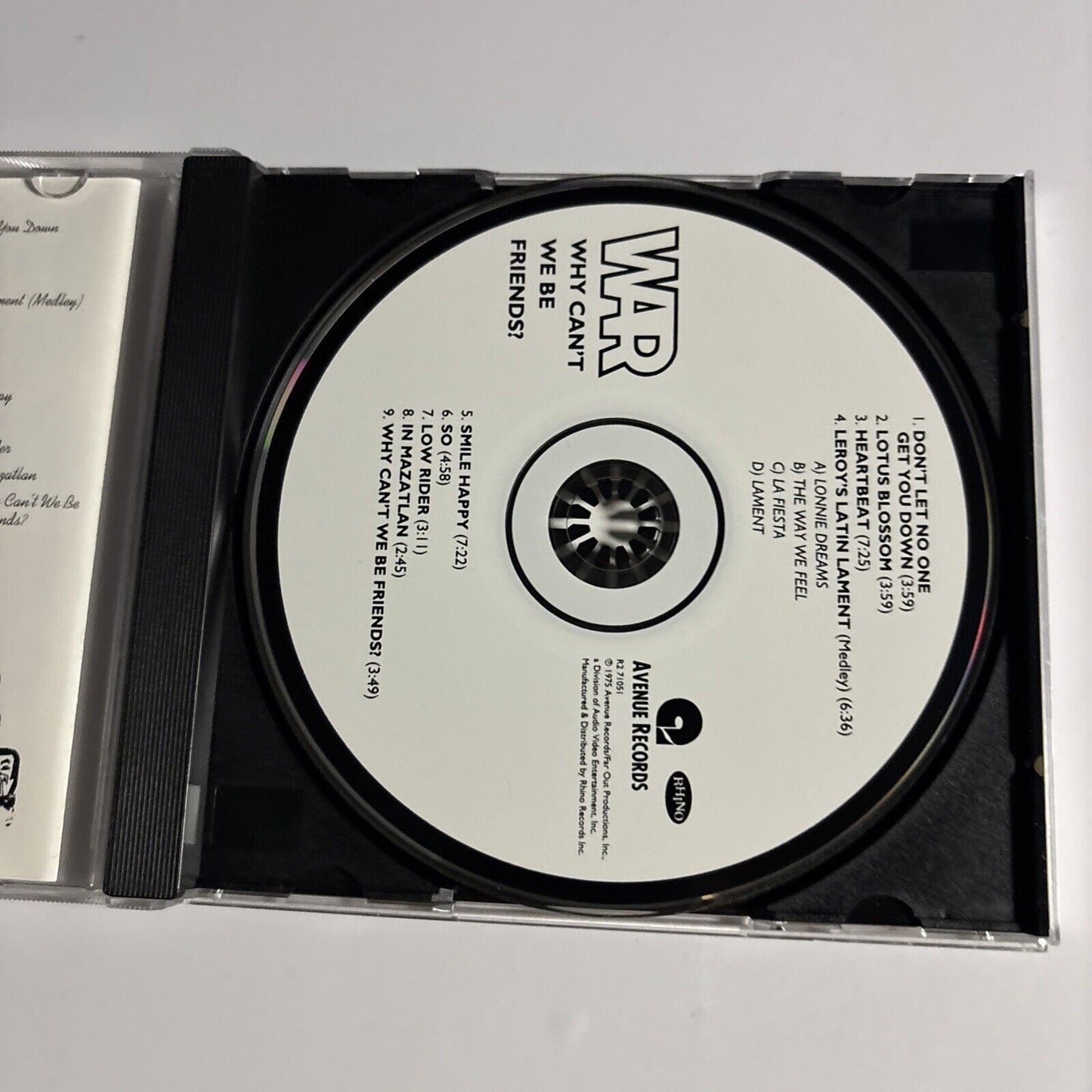 War – Why Can't We Be Friends? (CD, 1992) R2 71051