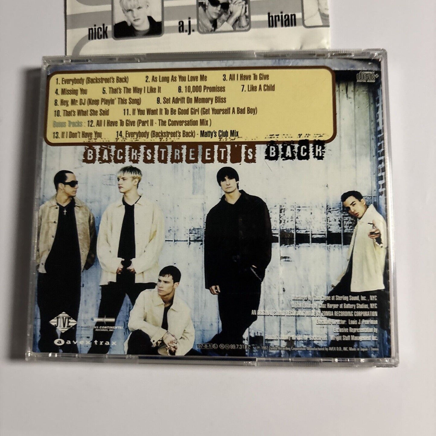 Backstreet Boys – Backstreet's Back (CD, 1997) avcz-95064 Bonus Japan Track